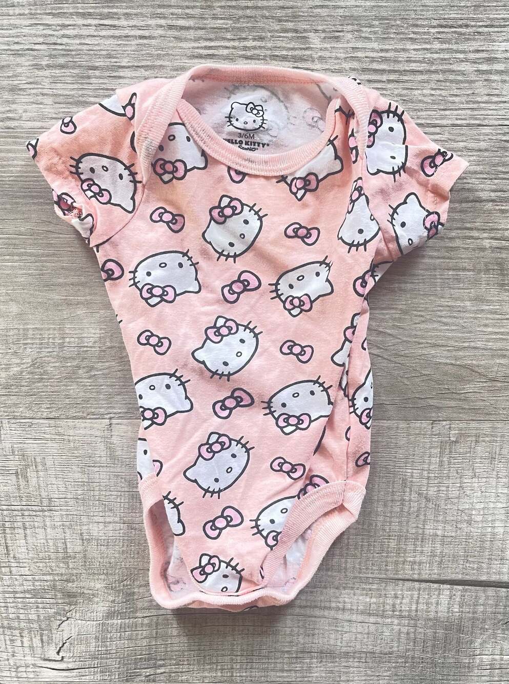 Sanrio Hello Kitty Allover Print Pink Baby Bodysuit 3/6M